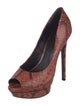 Brian Atwood Embossed Leather Animal Print Pumps