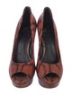Brian Atwood Embossed Leather Animal Print Pumps