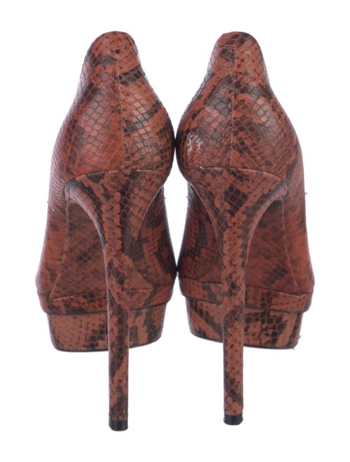 Brian Atwood Embossed Leather Animal Print Pumps