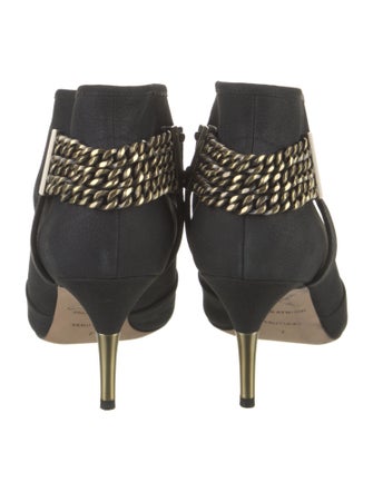 Brian Atwood Leather Chain-Link Accents Boots