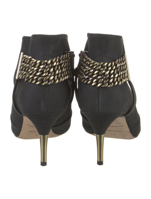 Brian Atwood Leather Chain-Link Accents Boots
