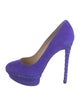 Brian Atwood Suede Glitter Accents Pumps