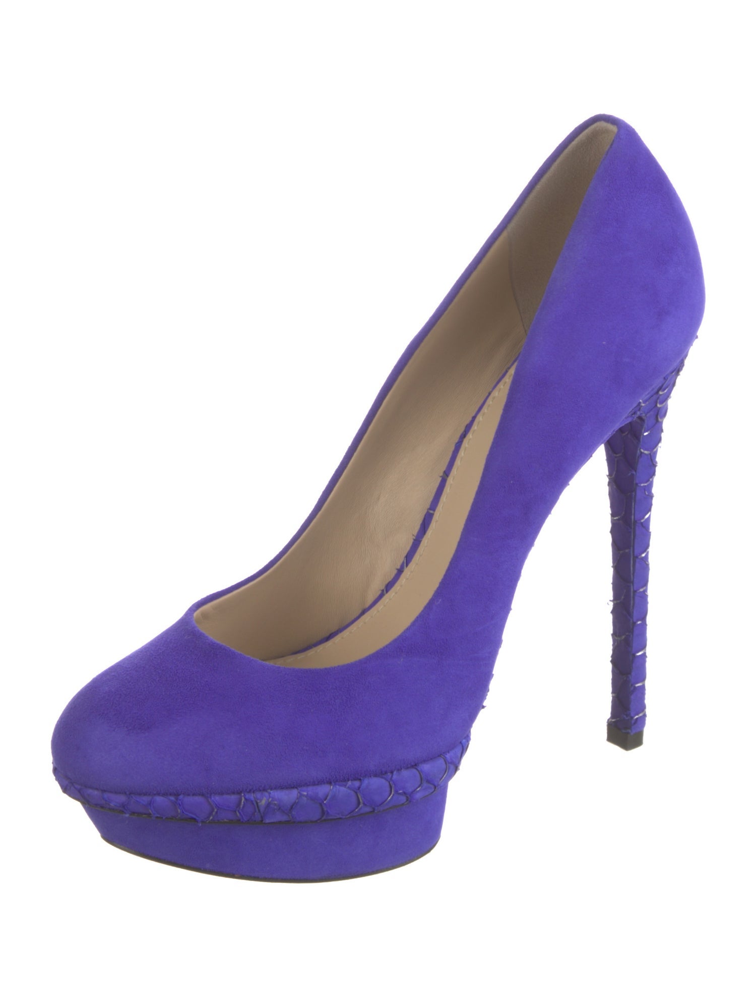Brian Atwood Suede Glitter Accents Pumps