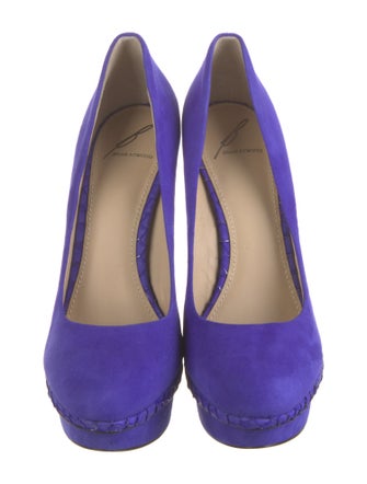 Brian Atwood Suede Glitter Accents Pumps