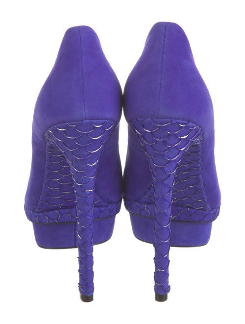 Brian Atwood Suede Glitter Accents Pumps