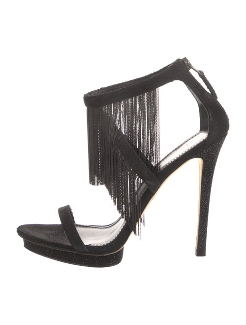 Brian Atwood Suede Chain-Link Accents Gladiator Sandals