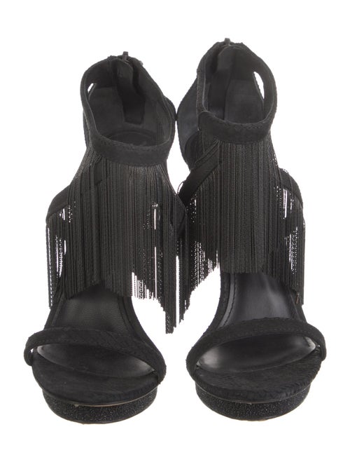 Brian Atwood Suede Chain-Link Accents Gladiator Sandals