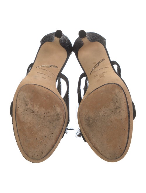 Brian Atwood Suede Chain-Link Accents Gladiator Sandals