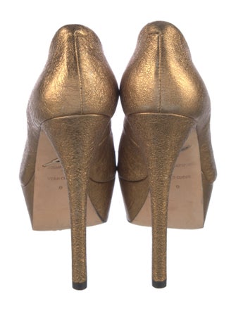 Brian Atwood Leather Animal Print Pumps