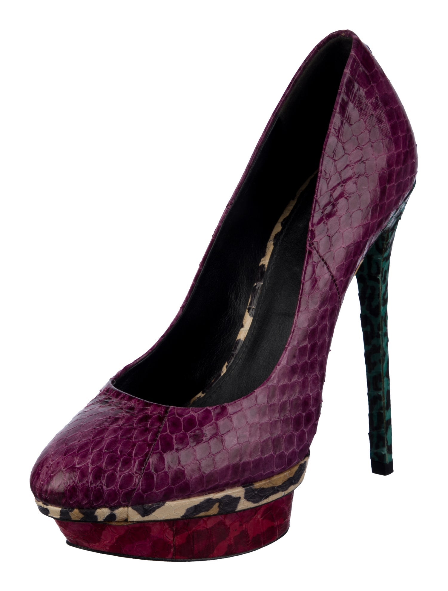 Brian Atwood Snakeskin Animal Print Pumps