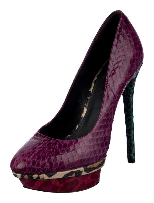 Brian Atwood Snakeskin Animal Print Pumps