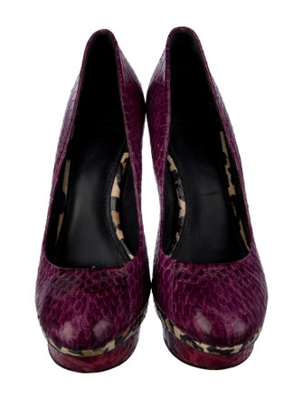 Brian Atwood Snakeskin Animal Print Pumps