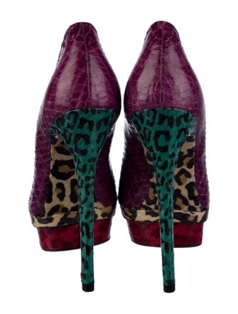 Brian Atwood Snakeskin Animal Print Pumps