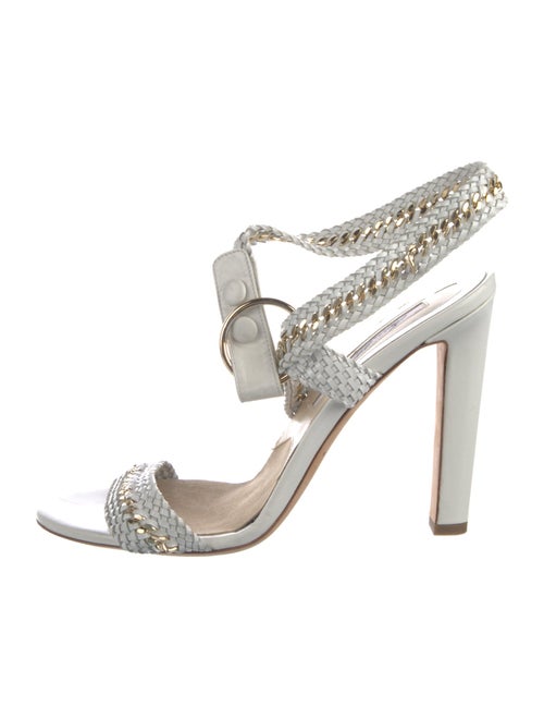 Brian Atwood Leather Animal Print Sandals