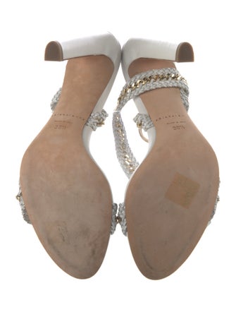 Brian Atwood Leather Animal Print Sandals