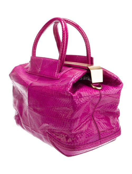 Brian Atwood Embossed Leather Top Handle Bag