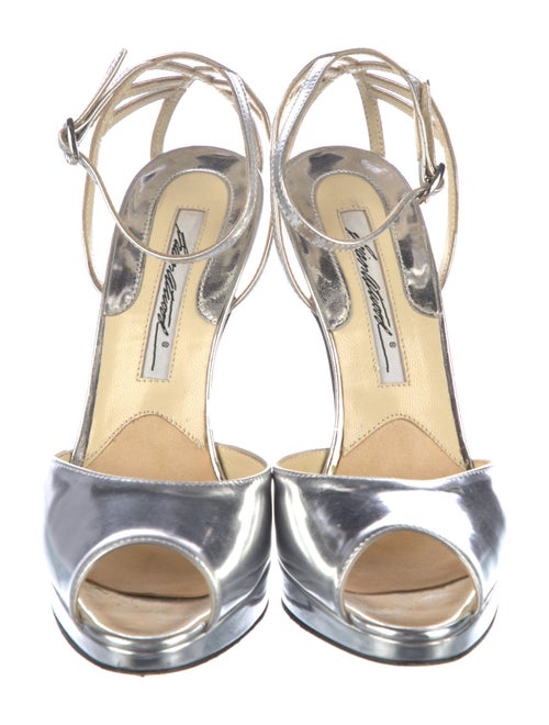 Brian Atwood Patent Leather Printed D'Orsay Pumps