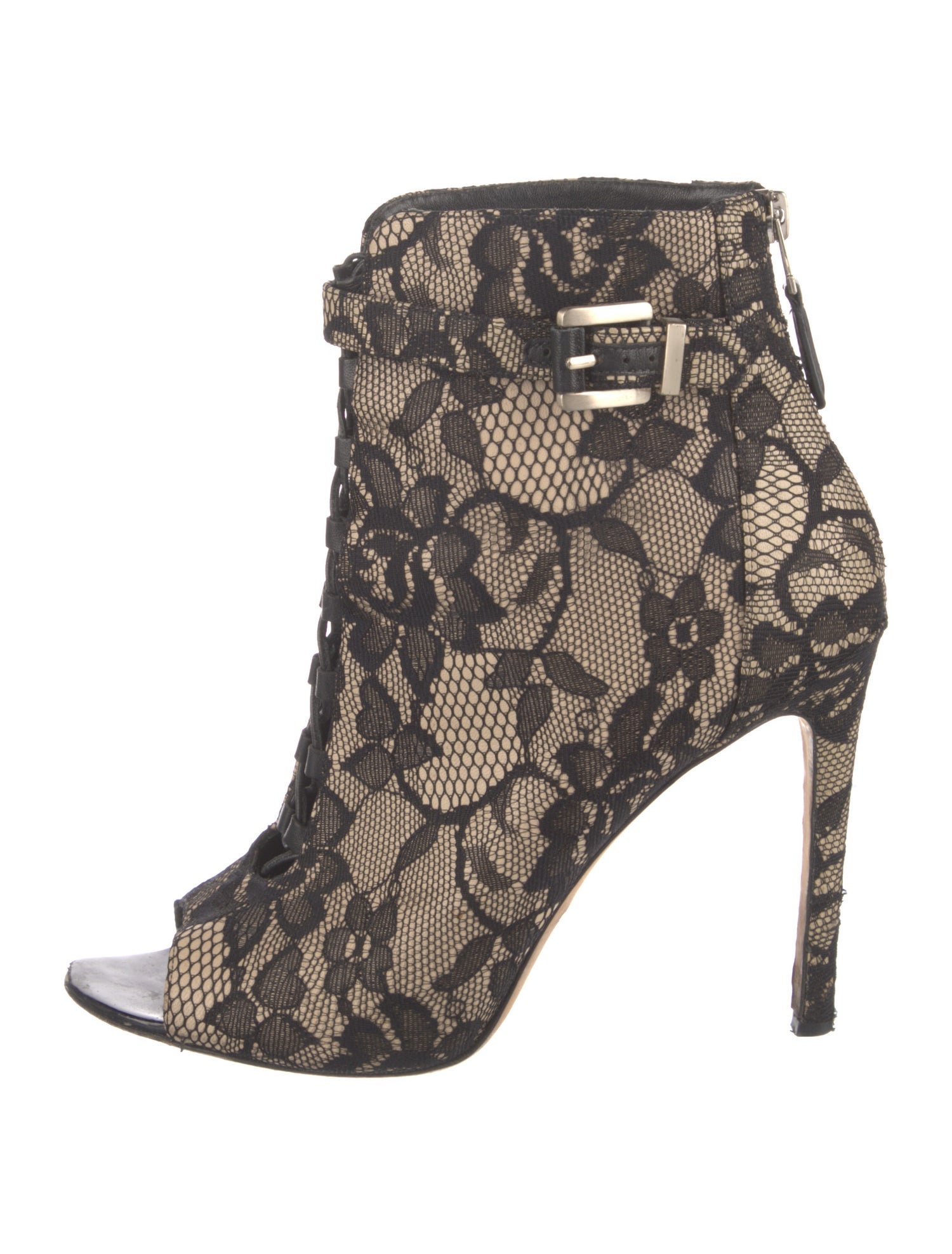 Brian Atwood Lace Printed Sandals