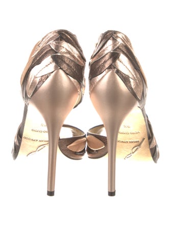 Brian Atwood Leather Patterned D'Orsay Pumps