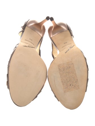 Brian Atwood Leather Patterned D'Orsay Pumps