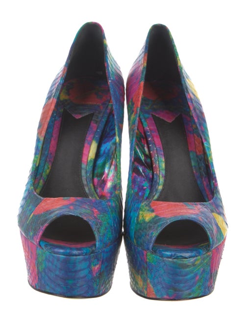 Brian Atwood Leather Animal Print Pumps
