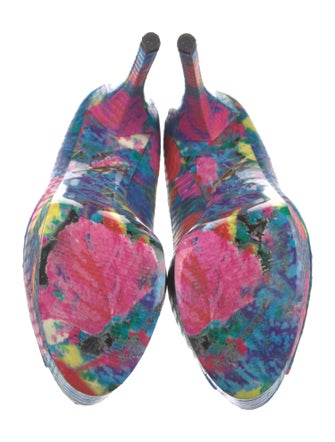 Brian Atwood Leather Animal Print Pumps