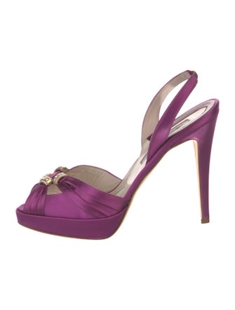 Brian Atwood Satin Slingback Pumps