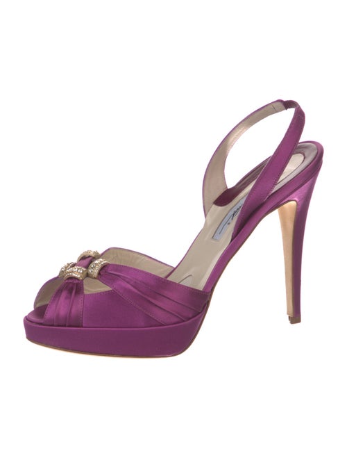 Brian Atwood Satin Slingback Pumps