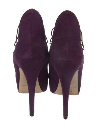 Brian Atwood Suede Cutout Accent T-Strap Pumps