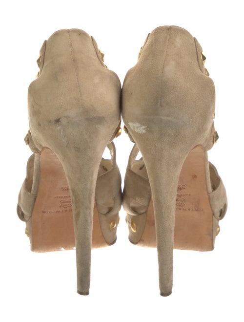 Brian Atwood Suede Studded Accents D'Orsay Pumps