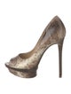 Brian Atwood Embossed Leather Animal Print Pumps