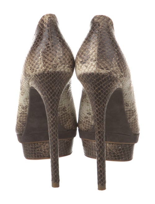 Brian Atwood Embossed Leather Animal Print Pumps