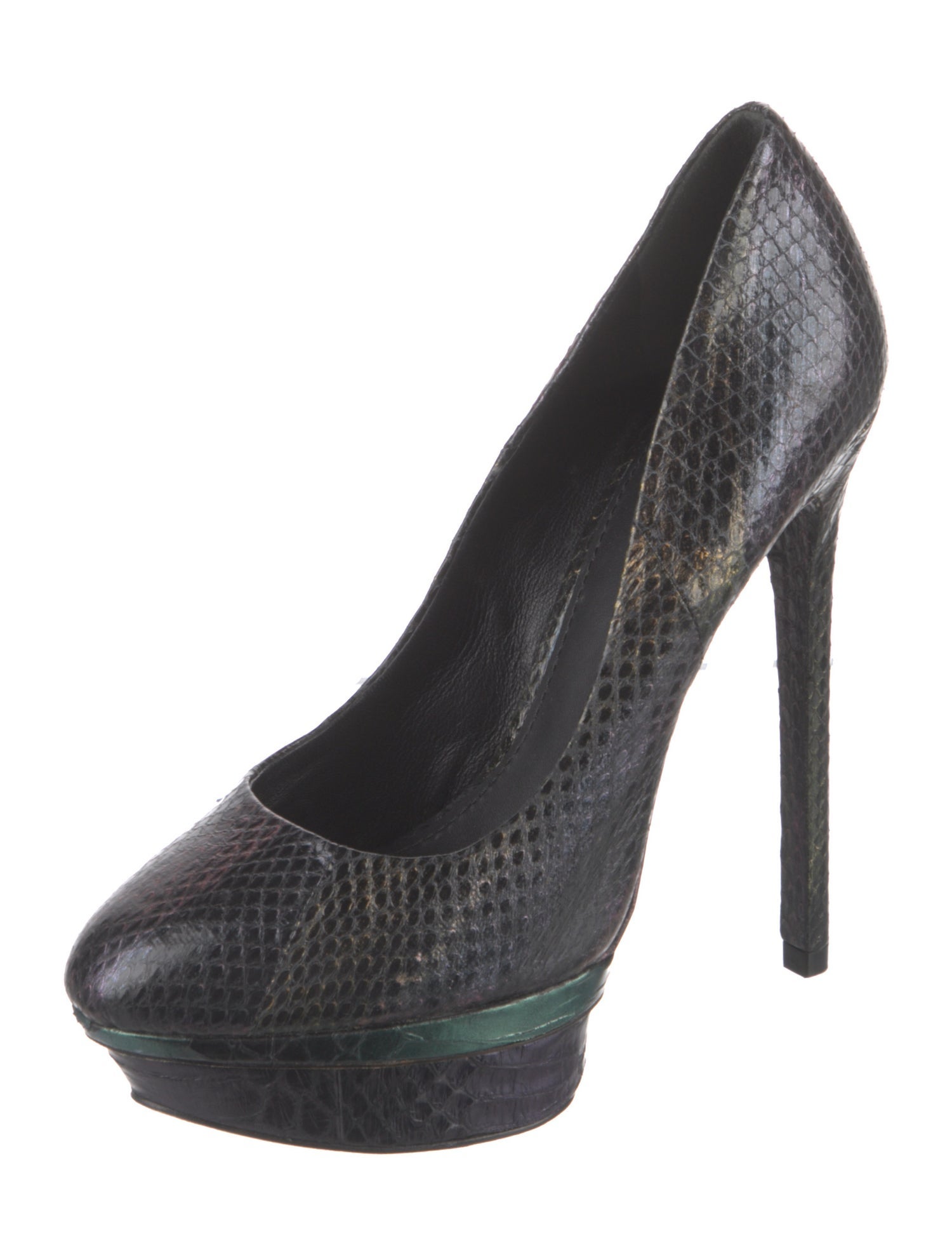 Brian Atwood Snakeskin Animal Print Pumps
