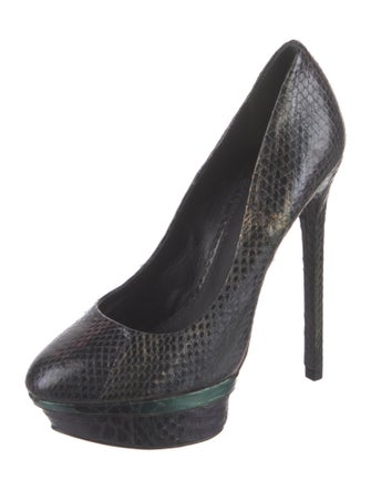 Brian Atwood Snakeskin Animal Print Pumps