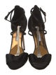 Brian Atwood Satin Crystal Embellishments T-Strap Sandals