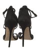 Brian Atwood Satin Crystal Embellishments T-Strap Sandals