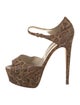 Brian Atwood Embossed Leather Animal Print D'Orsay Pumps