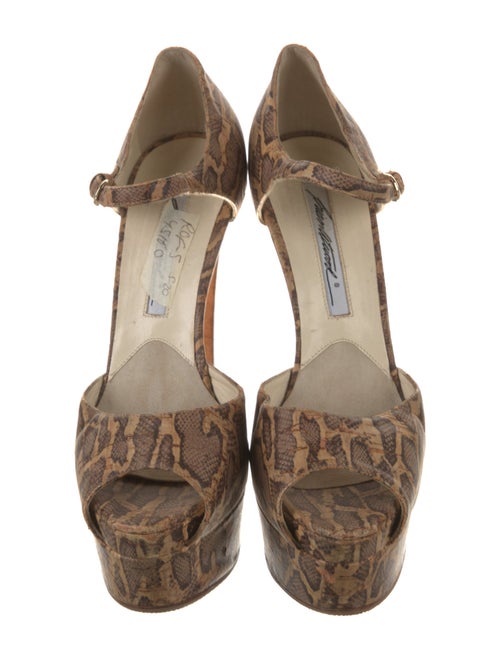 Brian Atwood Embossed Leather Animal Print D'Orsay Pumps