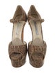 Brian Atwood Embossed Leather Animal Print D'Orsay Pumps
