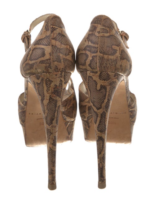 Brian Atwood Embossed Leather Animal Print D'Orsay Pumps