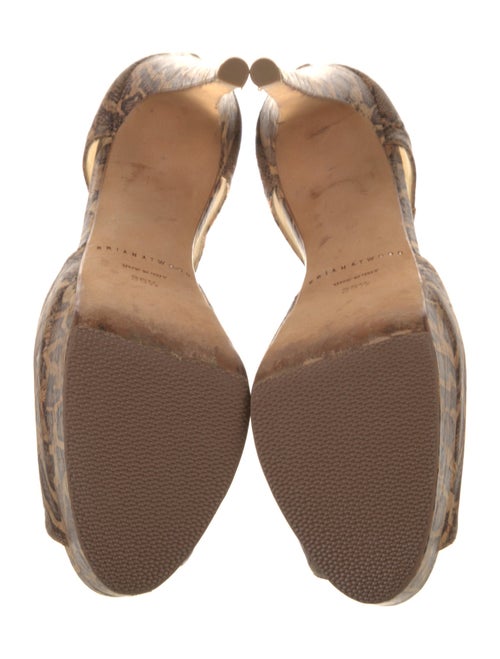 Brian Atwood Embossed Leather Animal Print D'Orsay Pumps