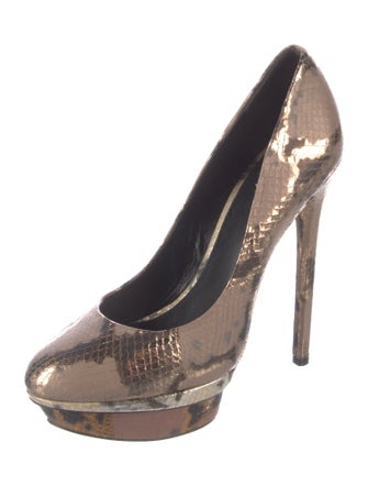 Brian Atwood Snakeskin Animal Print Pumps