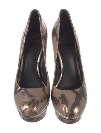 Brian Atwood Snakeskin Animal Print Pumps