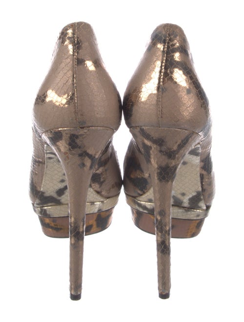 Brian Atwood Snakeskin Animal Print Pumps