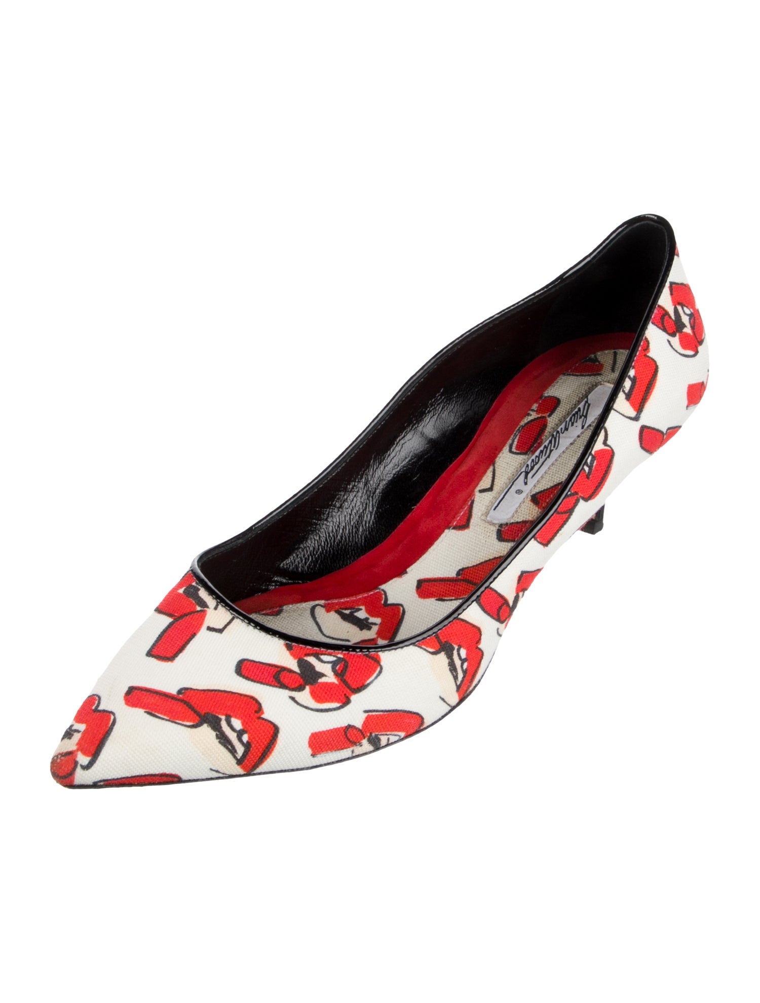 Brian Atwood Canvas Printed Mules