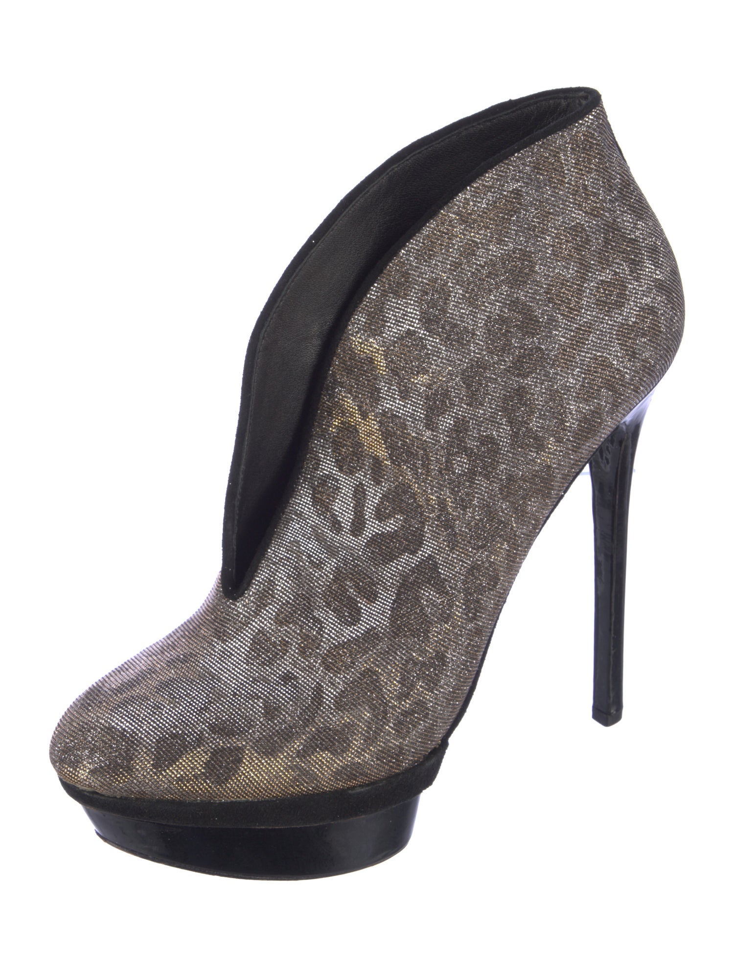 Brian Atwood Animal Print Glitter Accents Pumps