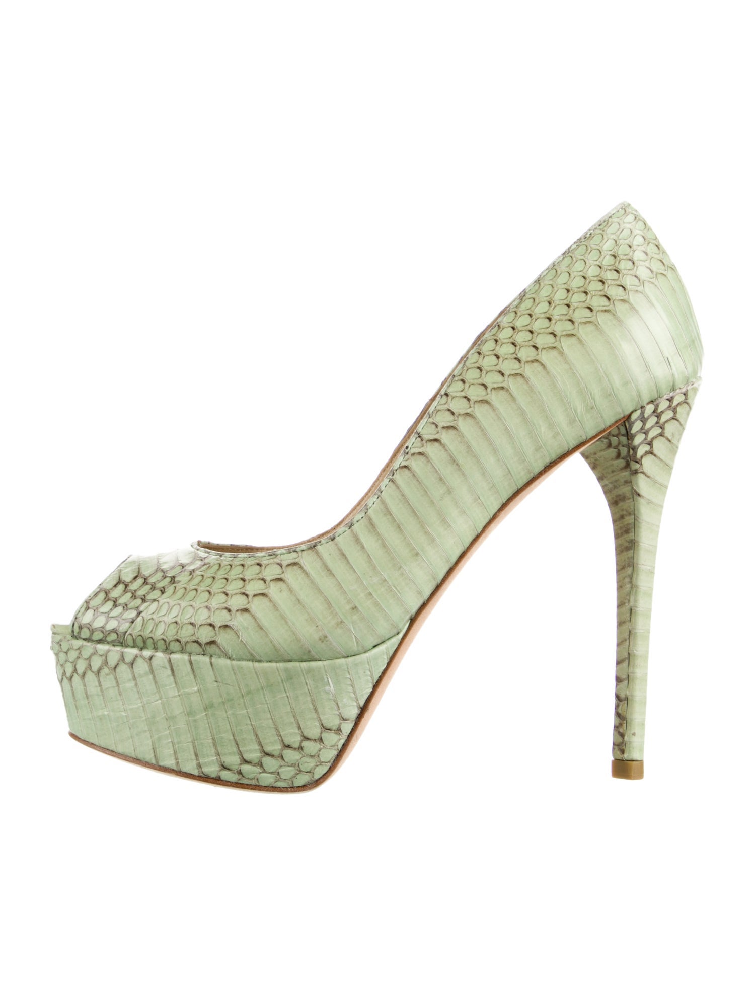 Brian Atwood Snakeskin Animal Print Pumps
