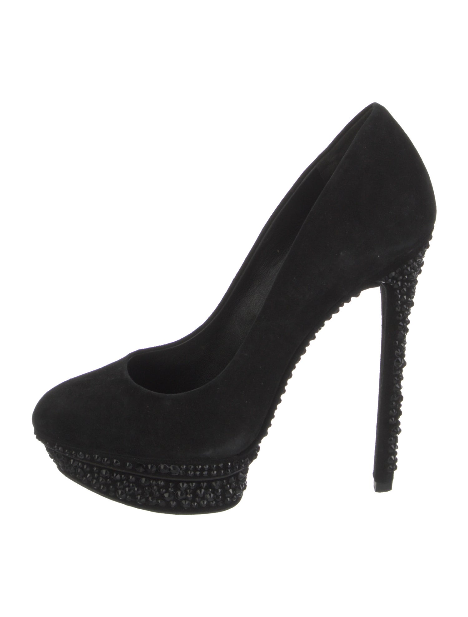 Brian Atwood Suede Crystal Embellishments Pumps