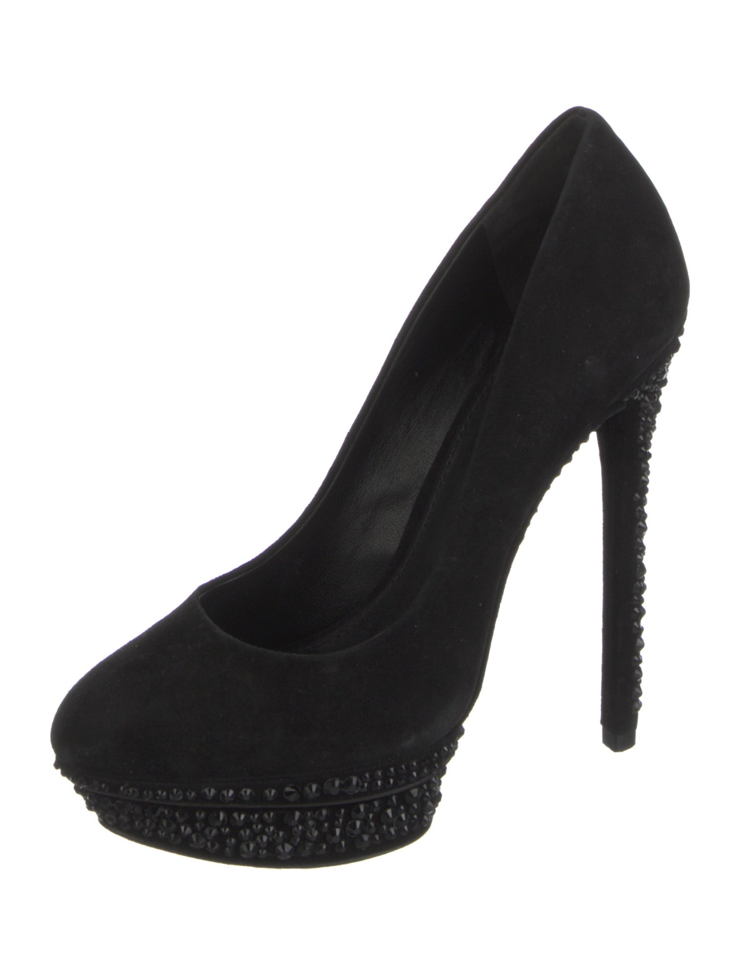 Brian Atwood Suede Crystal Embellishments Pumps