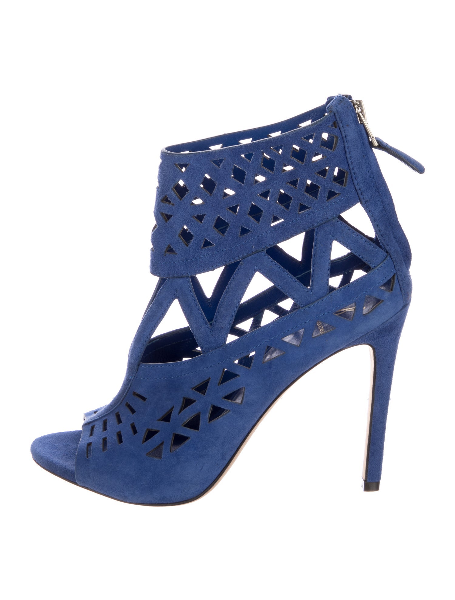 Brian Atwood Suede Lasercut Accents Pumps